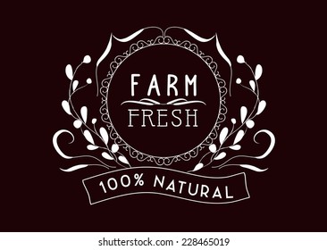 farm fresh Vintage frames and Floral Ornaments