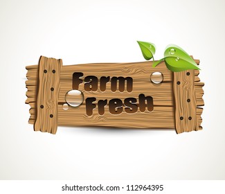 Farm fresh - wooden bio icon