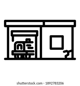 Farm garage icon. Outline farm garage vector icon for web design isolated on white background