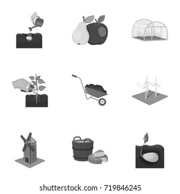 Farm, garden, and other web icon in monochrome style. Calcium, Desert, watering icons in set collection.