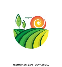 Plantilla de logotipo del vector de jardín de granja