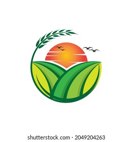 Farm garden vector logo template