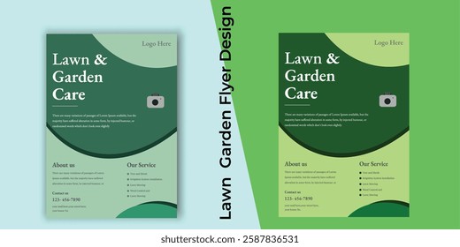 Farm and gardening service social media post vector with blue and yellow colors. Agriculture service discount poster for marketing. Lawn mowing and landscaping business promotional web banner vector.