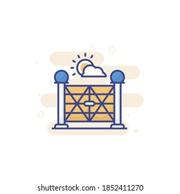 Farm Gate illustration style vector icon.