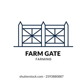 Farm Gate line Icon Set . Framing related . Vector Illustration