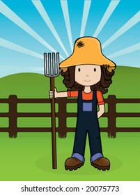 Farm Girl - vector