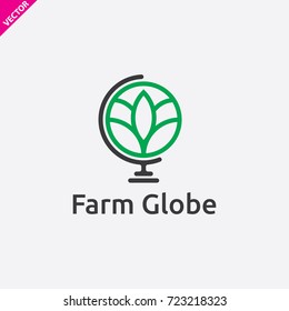 farm globe logo design logotype.