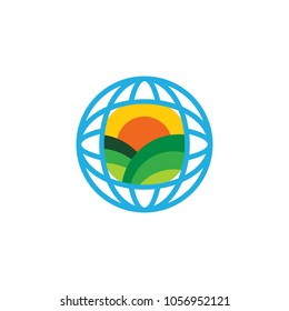 Farm Globe Logo Icon Design