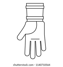 Farm glove icon. Outline illustration of farm glove vector icon for web design isolated on white background