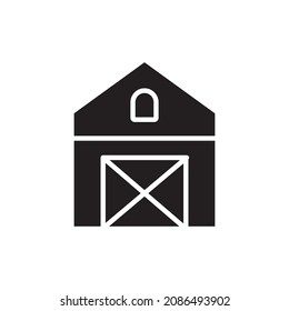 Farm glyph icon. Vector isolated fill black illustration