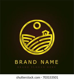 Farm golden metallic logo