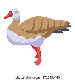 Farm goose icon. Isometric of farm goose vector icon for web design isolated on white background
