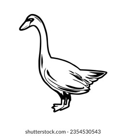 Farm Goose Icon, True Black Icon