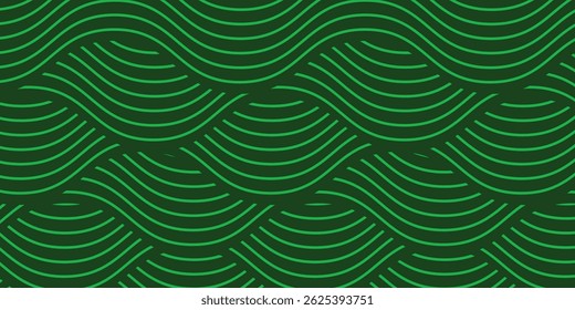 farm green banner, organic abstract background with fields. wavy green lines, natural organic products. ecology background. striped farmer green Pattern
