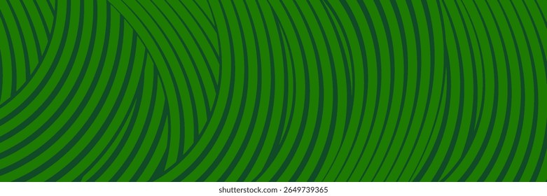 Farm green banner. Organic products abstract background with fields. Wavy green lines