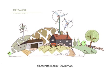 Farm, green houses and harvest "White city" collection