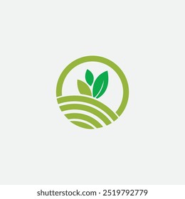Farm green leaf logo fully editable vector template