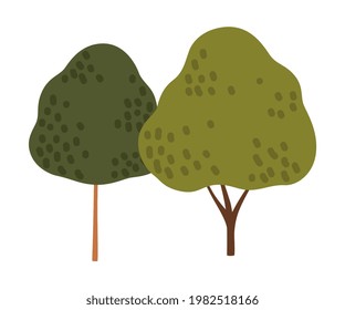 Farm Green Tree as Rural Landscape Element Vector Illustration