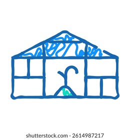 farm greenhouse doodle icon sketch vector. farm greenhouse sign. isolated symbol illustration