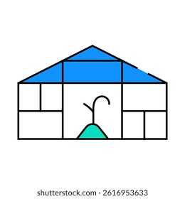 farm greenhouse line icon vector. farm greenhouse sign. isolated symbol illustration