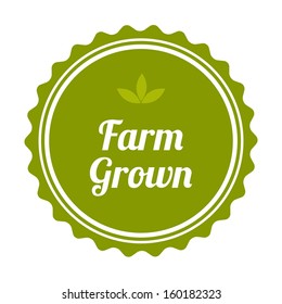 Farm Grown badge and label. Vector illustration. 