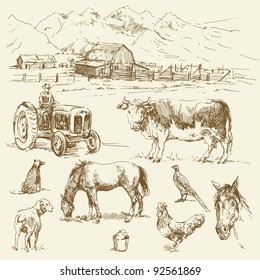 farm - hand drawn collection