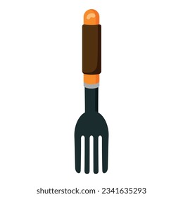 Farm handle fork icon cartoon vector. Garden tool. Plant rake