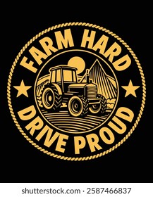 Farm Hard Drive Proud t-shirt design vector template