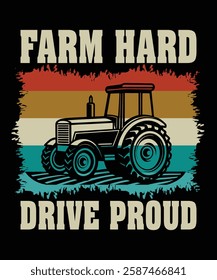 Farm Hard Drive Proud t-shirt design vector template