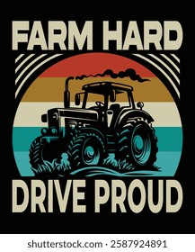 Farm Hard Drive Proud t-shirt design vector template