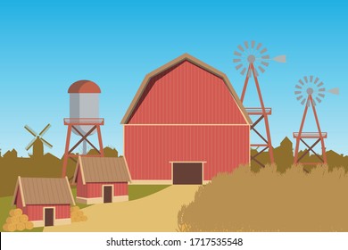 farm harvesting grain hay daily crop vector