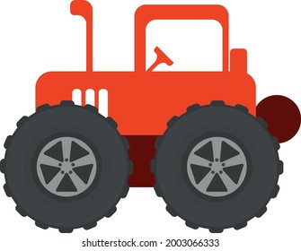 Farm heavy tractor. Drawing for children. Flat design.