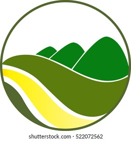 Farm and hills