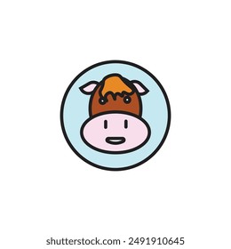 farm horse vector type icon