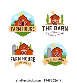 Farm house agriculture logo set