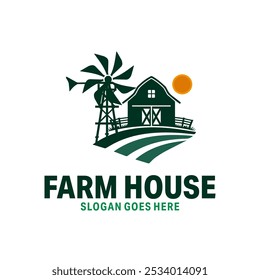 farm house agriculture logo vector illustration design
