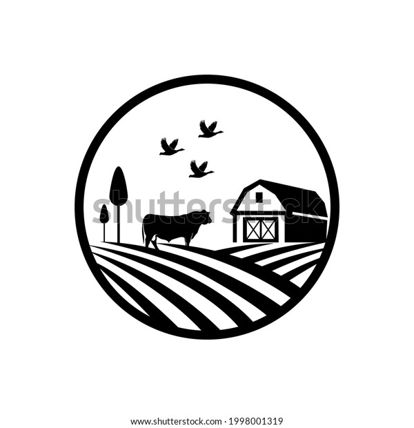 Farm House Animal Cow Logo Inspiration Stock Vector (Royalty Free ...