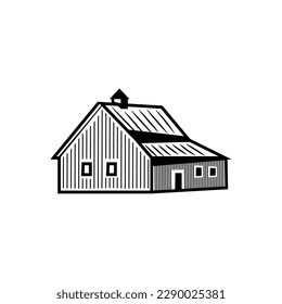 Farm house or barn icon. Storage of grain and agricultural products.