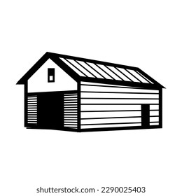 Farm house or barn icon. Storage of grain and agricultural products.