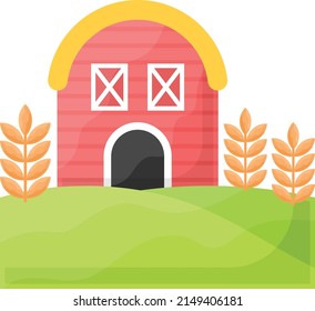 farm house Concept, Housebarn vector color icon design, Farming and Agriculture symbol, village life Sign, Rural and Livestock stock illustration