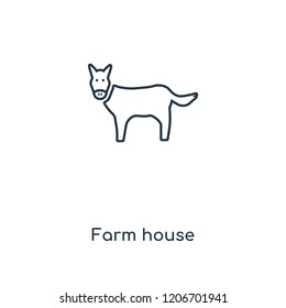 Farm house concept line icon. Linear Farm house concept outline symbol design. This simple element illustration can be used for web and mobile UI/UX.