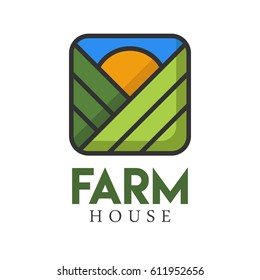 Farm House concept logo full vector