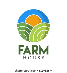 Farm House concept logo full vector