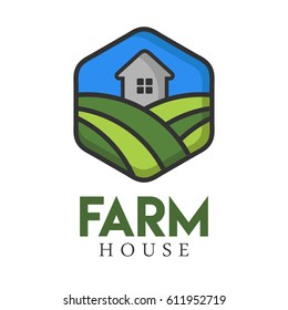 Farm House concept logo full vector