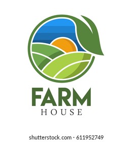 Farm House concept logo full vector