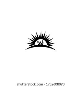 Farm House concept logo, Isolated on white background.

