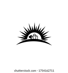 Farm House concept logo, Isolated on white background.

