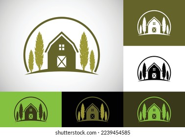 Farm House concept logo Template, Agriculture icon sign symbol