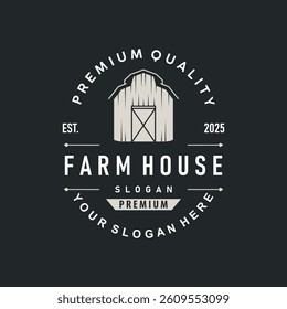 farm house design simple barn livestock logo concept illustration of a farm barn with a simple line concept, old vintage, antique, business brand symbol template