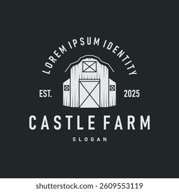 farm house design simple barn livestock logo concept illustration of a farm barn with a simple line concept, old vintage, antique, business brand symbol template